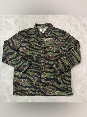 Zero Foxtrot Chore Jacket Tiger Stripe Camo Army Military Men's Size Large